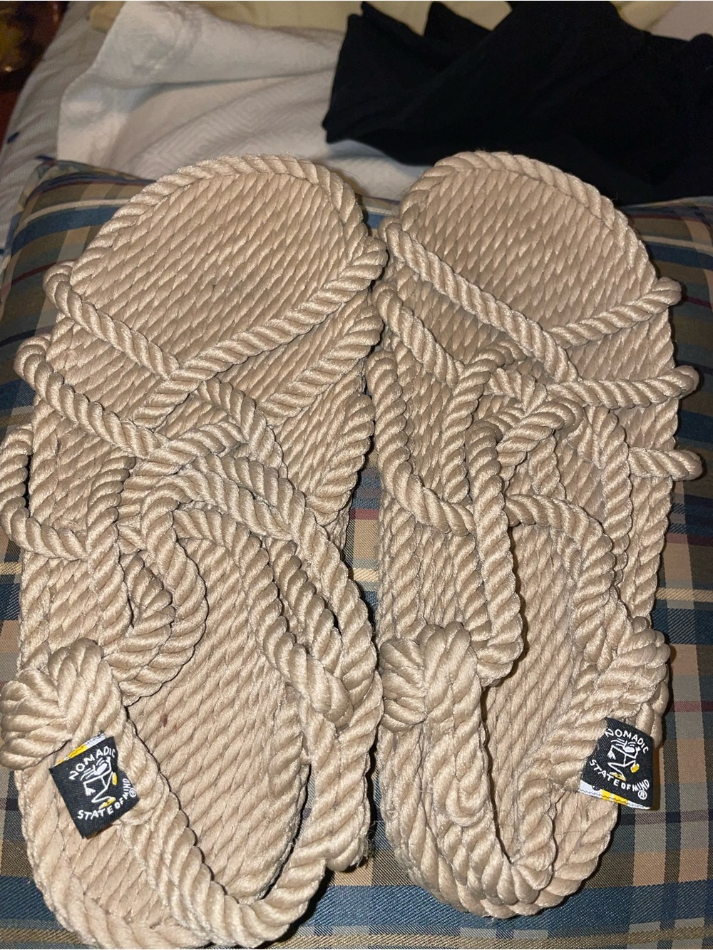 Nomad Natural Rope Slide Sandals - Tan